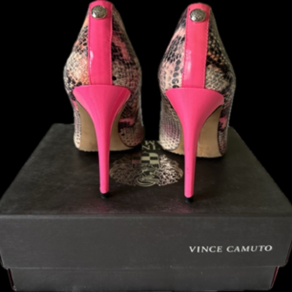Vince Camuto Designer Leather 4"heal Open toe shoes hot pink size 7.5 - Picture 5 of 11